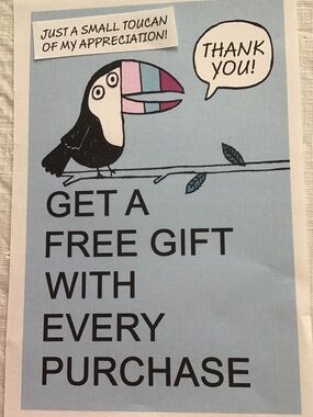 Light Blue Toucan Thank You Wall Art Print